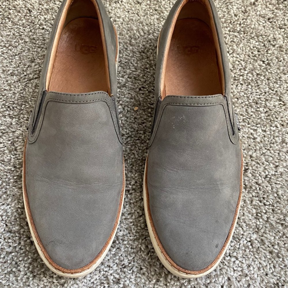 Ugg Australia Soleda Nubuck leather charcoal slip on sneakers 7.5